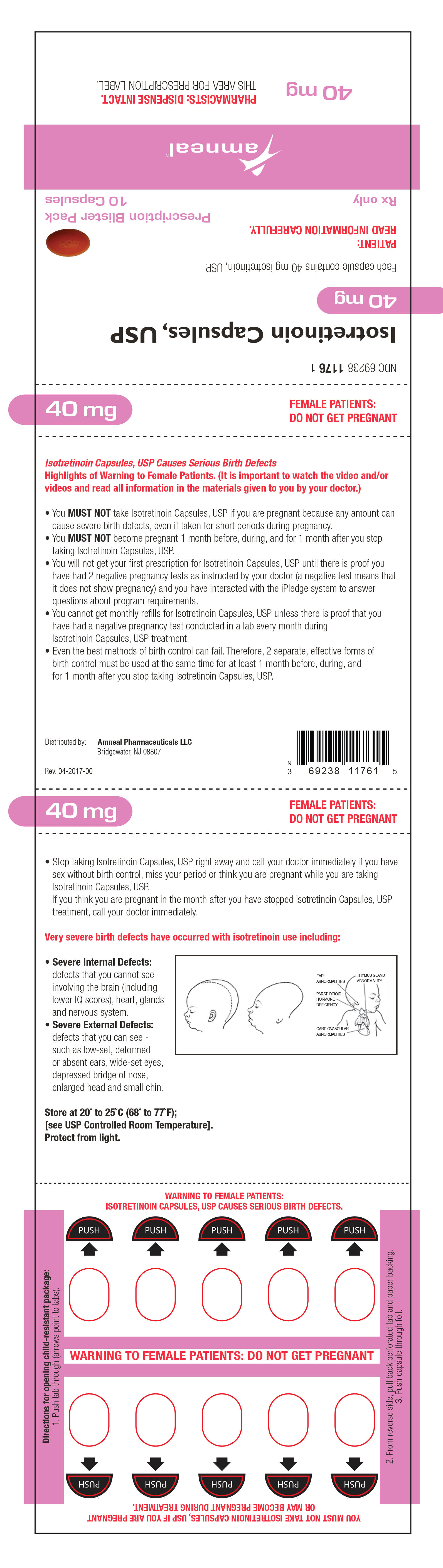 Rx Item-Isotretinoin 40 Mg Cap 30 By Amneal Pharmaceuticals USA Gen Accutane