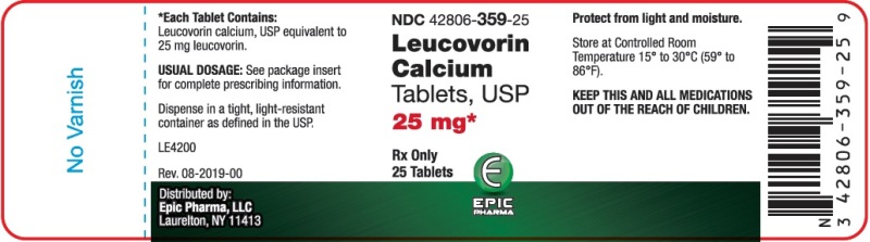 Rx Item-Leucovorin 25 Mg Tab 25 By Epic Pharma USA Gen Wellcovorin