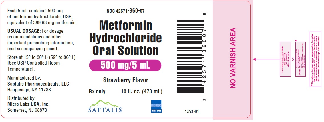 Rx Item-Metformin Hcl 500 Mg/5Ml Sol 473 By Micro Labs USA Gen Riomet