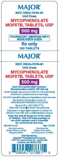 Rx Item-Mycophenolate Mofetil 500 Mg Tab 100 By Major Pharma Gen Cellcept UD