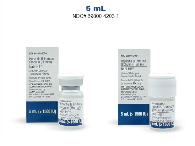 Rx Item-Nabi-Hb >1560/5Ml Vial By Adma Biomanufacturing USA 
