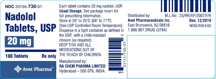 Rx Item-Nadolol 20 Mg Tab 100 By Heritage Pharmaceuticals USA Gen Corgard