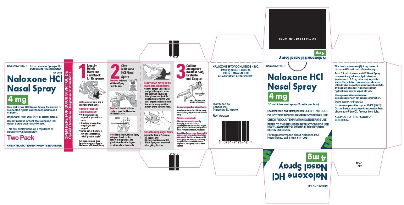 Naloxone Gen Narcan naloxone Nasal 4Mg Spray 2X0.1 Ml By Sandoz Pharma 