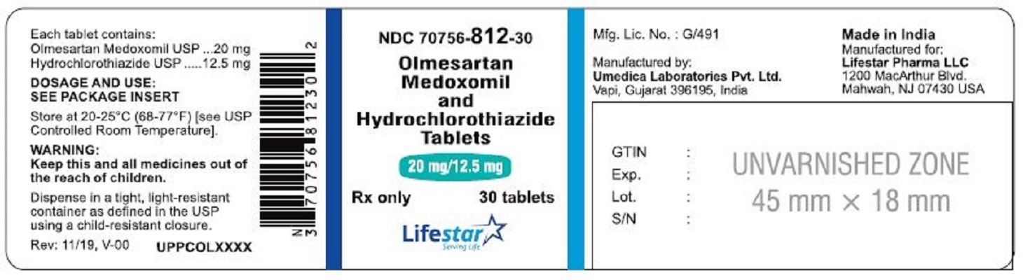 Rx Item-Olmesart-Hctz 20-12.5 Mg Tab 30 By Lifestar Pharma USA Gen Benicar HCT
