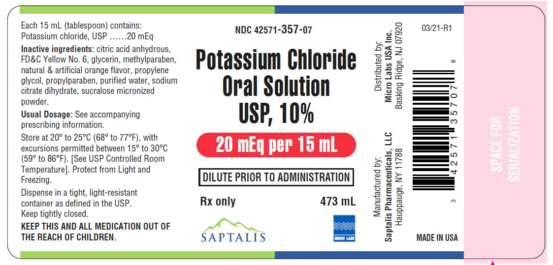Rx Item-Potassium Chloride 20Meq/15Ml Liq 473 By Micro Labs USA 
