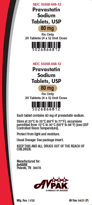 Rx Item-Pravastatin 80 Mg Tab 20 By Avkare USA Gen Pravachol 