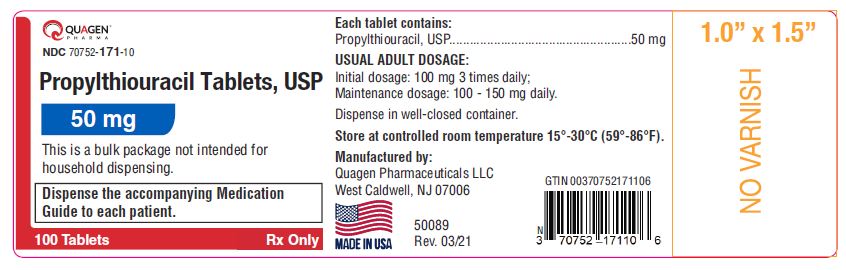 Rx Item-Propylthiouracil PTU 50 Mg Tab 100 By Quagen Pharmaceuticals USA 