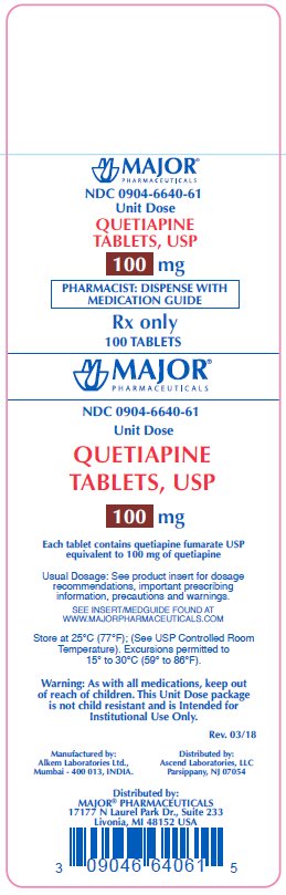 Rx Item-Quetiapine 100 Mg Tab 100 By Major Pharma UD Gen Seroquel