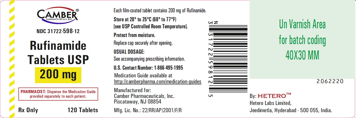 Rx Item-Rufinamide 200 Mg Tab 120 By Camber Pharmaceuticals Gen Banzel 