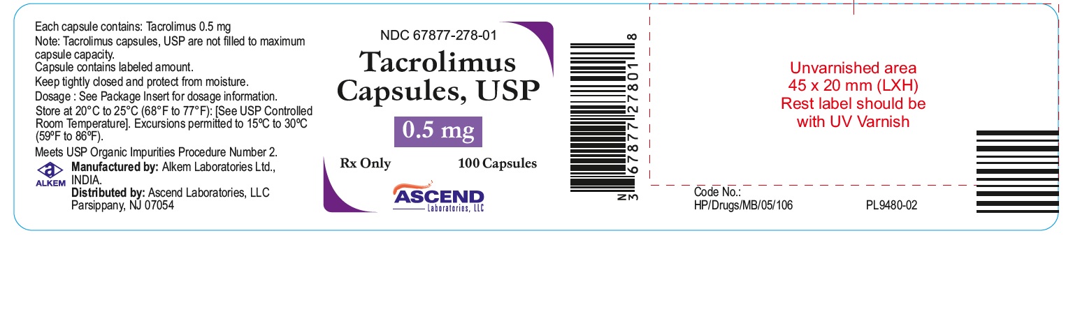 Rx Item-Tacrolimus 0.5 Mg Cap 100 By Ascend Laboratories USA Gen Prograf