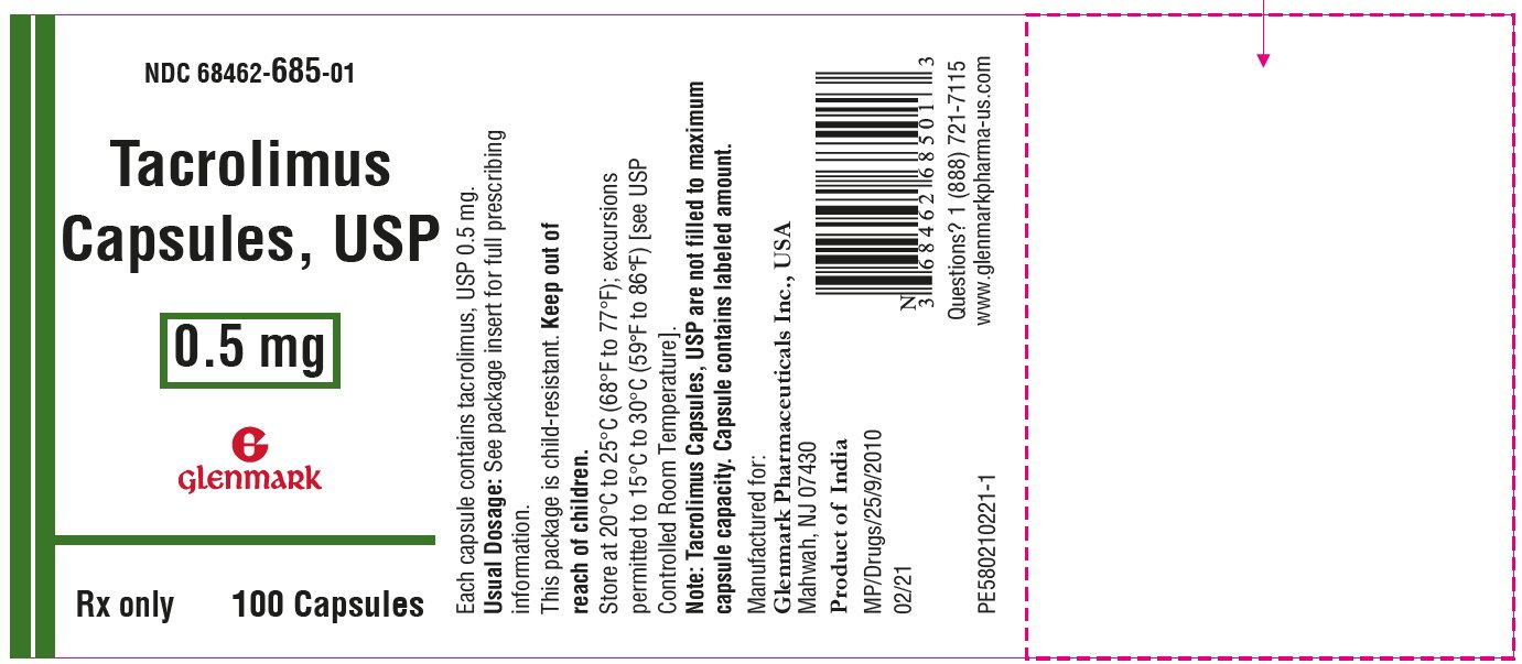 Rx Item-Tacrolimus 0.5 Mg Cap 100 By Glenmark Pharmaceuticals Gen Prograf
