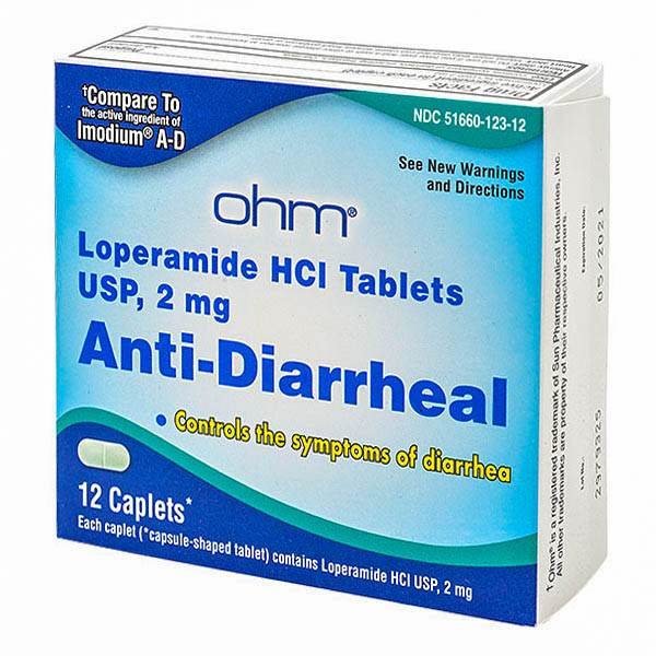 Anti-Diarrheal (Loperamide 2Mg) 12 Caplets Imodium By Ohm Pharma