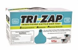 Tri-Zap Insecticide Cattle Ear Tag, 100 Count By Y Tex