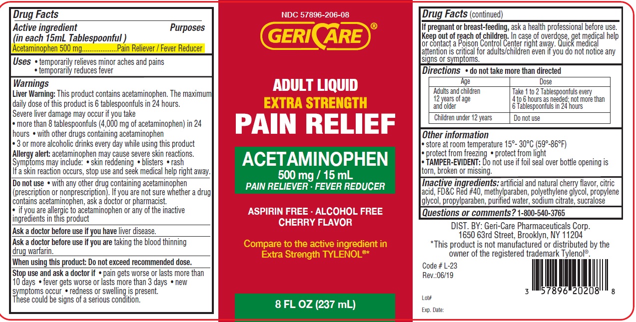 Acetaminophen Adult 500Mg/15Ml 237 Ml Liq By GeriCare Pharma Gen Tylenol