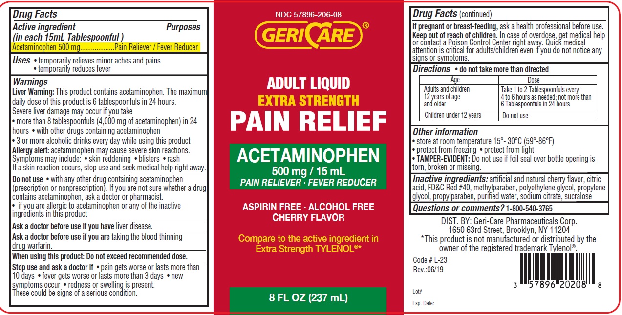 Acetaminophen Adult 500Mg/15Ml 237 Ml Liq  By Geri-Care Pharma Gen Tylenol