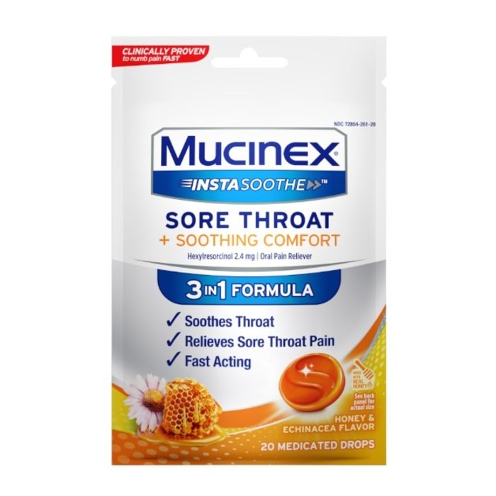 Mucinex Instasoothe Drop Hny/Ech 20Ct By RB Health USA