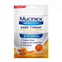 Mucinex Instasoothe Drop Hny/Ech 20Ct By RB Health  USA 