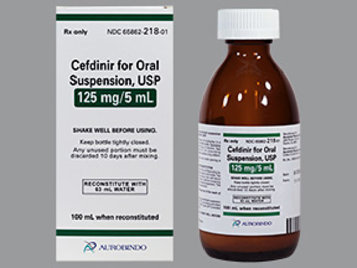 Rx Item-Cefdinir 125MG/5ML 100 ML Suspension by Aurobindo Pharma USA 