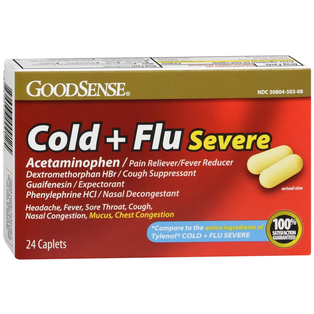 GoodSense® Cold + Flu Severe Caplets 24 ct /each count Gen Tylenol Cold Flu