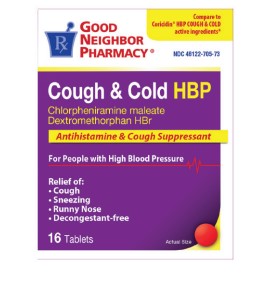 GNP Cough + Cold HBP Tablets 16ct GEN Coricidin HBP 