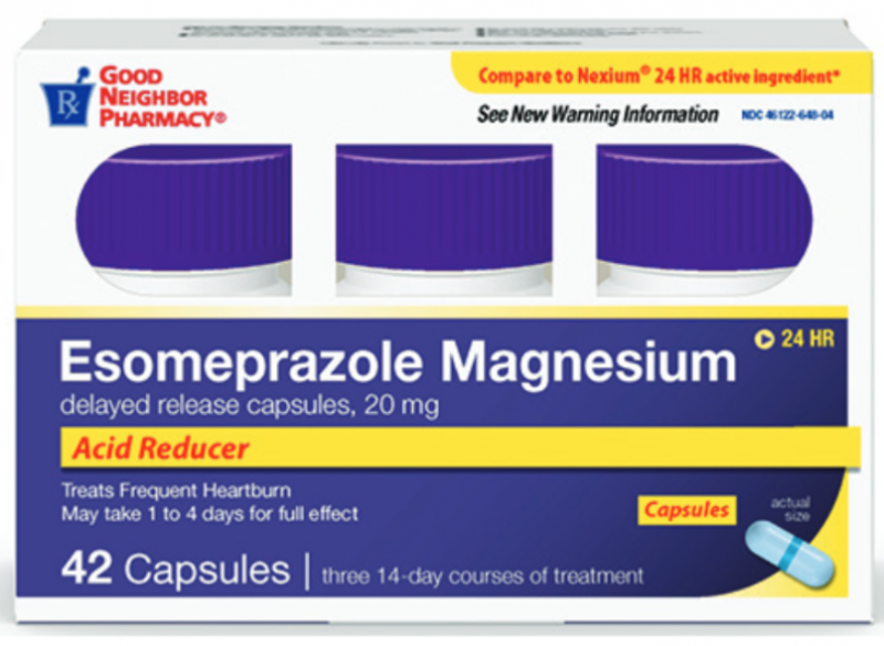 Item No. OTC918227, 918227, NDC# 46122-0648-04 46122-648-04 4612243331 46122064804 UPC Code: 0-87701-43331-3 087701-433313 087701433313 Gnp Esomeprazole Mag Caps 20Mg 24Hr 42Ct