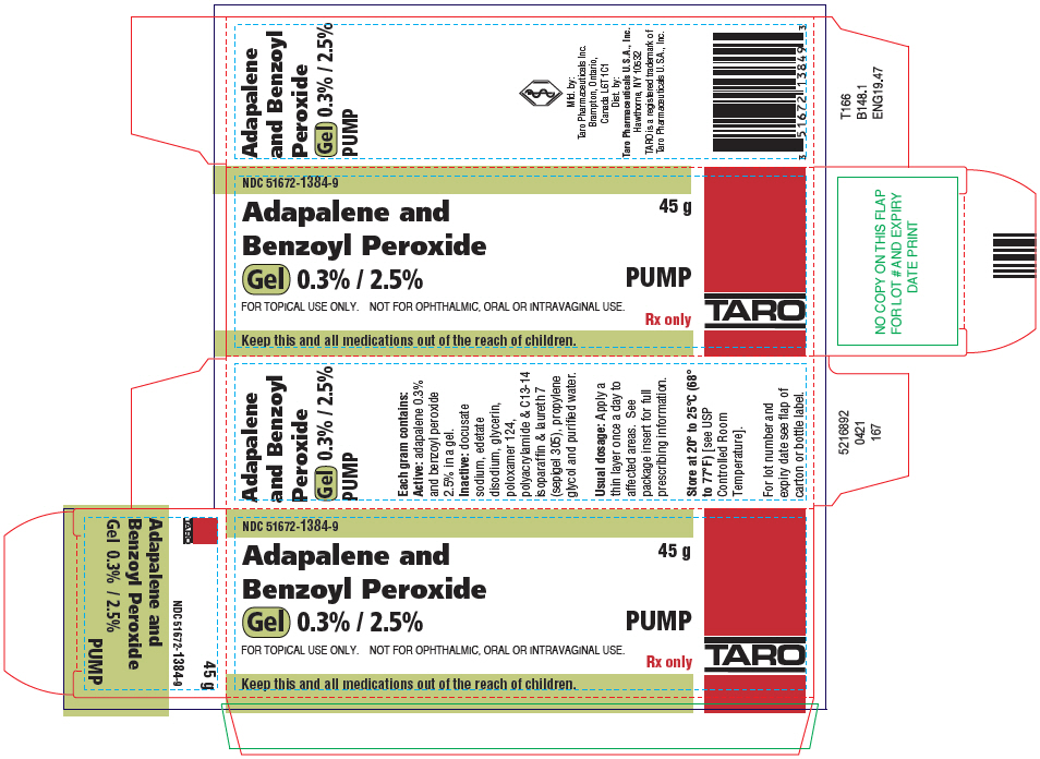 Rx Item-Adapalene/benzoyl peroxide 0.3% 2.5% Gen Epiduo Gel 45Gm By Taro