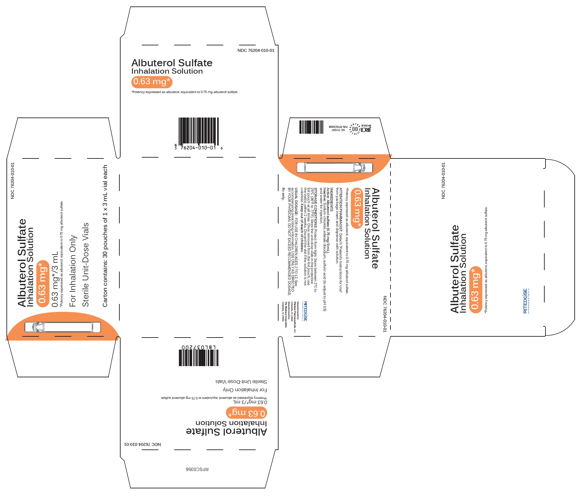 Rx Item-Albuterol Sulfate 1.25MG Gen Accuneb 25X1X3 ML Vial  by Ritrdose Pharma USA  