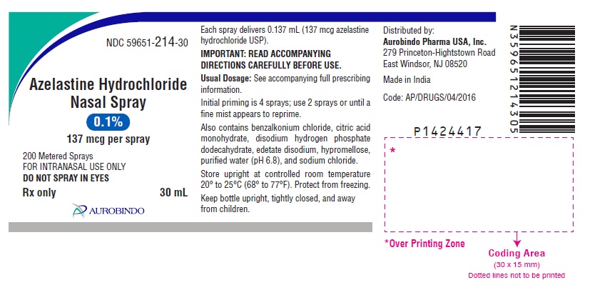 Rx Item-Azelastine 137mcg Spray 30ml by Aurobindo Pharma