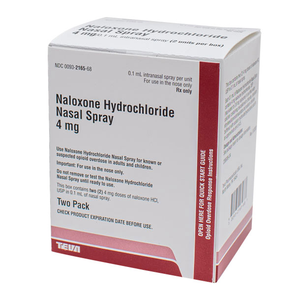 Rx Item-Naloxone Gen Narcan naloxone Nasal 4Mg Spray 2X0.1 Ml By Teva Pharma 