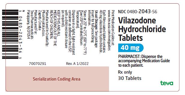 Rx Item-Vilazodone FCT Gen Viibryd 40Mg Tab 30 By Teva  Pharma