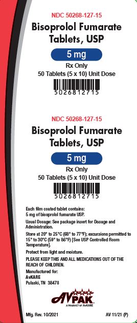 Rx Item-Bisoprolol 5MG 50 Tab by Avkare Pharma Unit Dose 10x5 Gen Zebeta