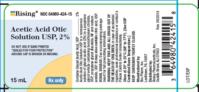 Rx Item:Acetic Acid 2% 15ML Vosol Sol by Rising Pharm USA