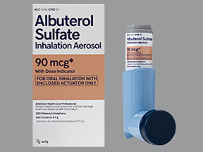 Rx Item:Albuterol Sulfate 90MCG 6.7GM INH by Hikma Pharma USA Gen Proventil