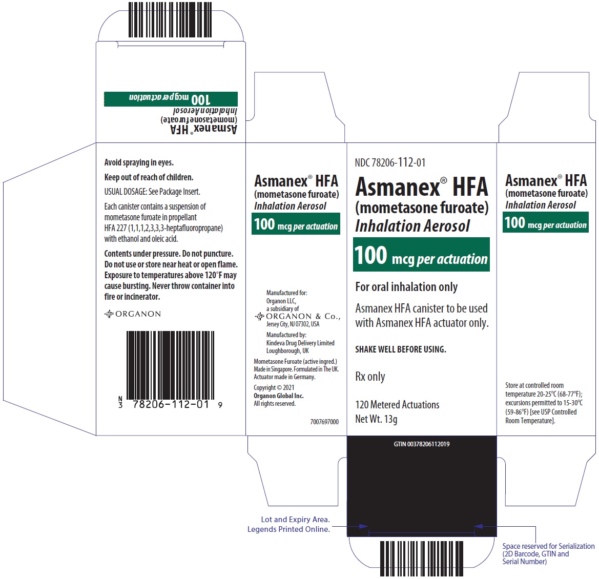 Rx Item:Asmanex Hfa 100MCG 13GM mometasone furoate INH by Organon USA