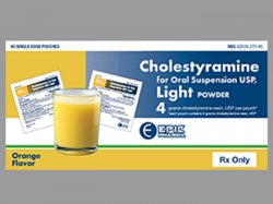 Rx Item:Cholestyramine 60X4GM PWD by Epic Pharma USA Gen Questran