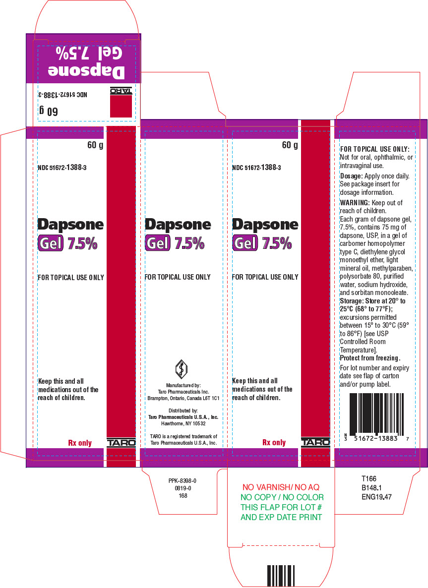 Rx Item:Dapsone 7.5% 60GM GEL by Taro Pharma USA Gen Aczone