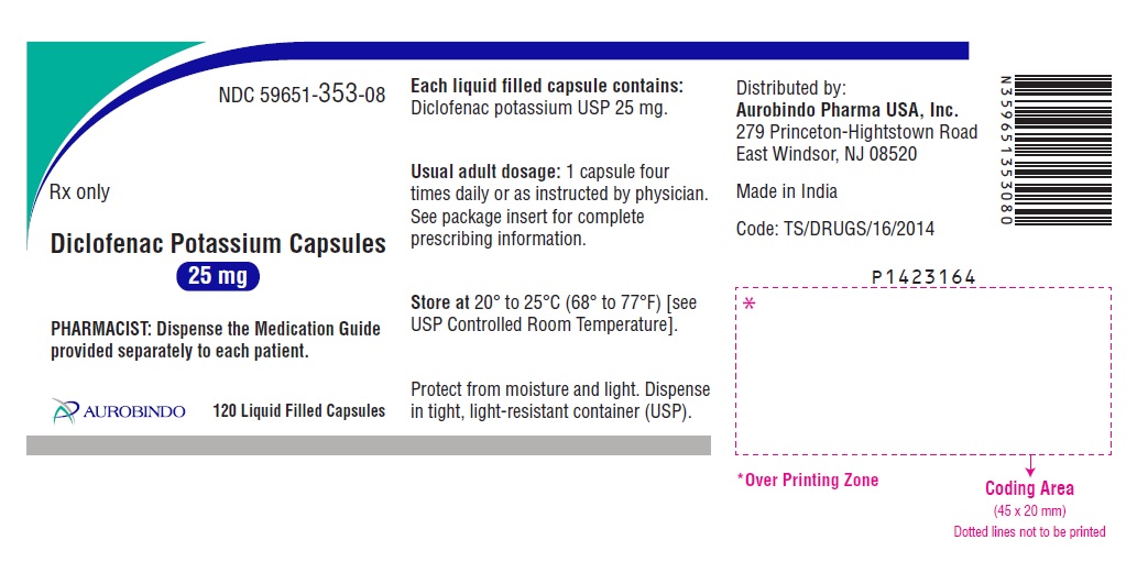 Rx Item:Diclofenac 25MG 120 LCP by Aurobindo Pharma USA Gen Zipsor