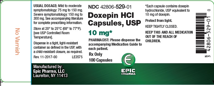 Rx Item:Doxepin Hcl 10MG 100 CAP by Epic Pharma USA Gen Sinequan