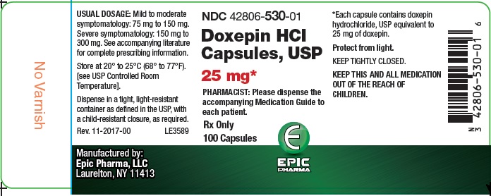 Rx Item:Doxepin Hcl 25MG 100 CAP by Epic Pharma USA Gen Sinequan