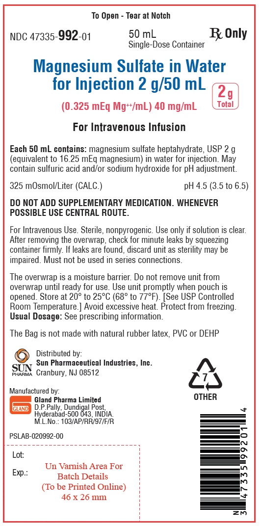 Rx Item- Magnesium Sulfate 2GM 24X50ML BAG by Sun Pharmaceutical Ind USA
