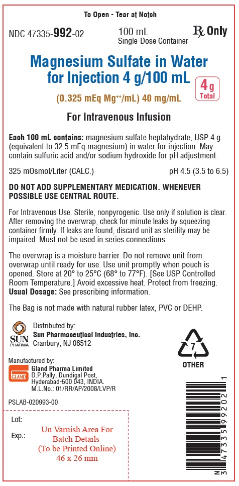 Rx Item:Magnesium Sulfate 4GM 24X100ML BAG by Sun Pharmaceutical Ind USA