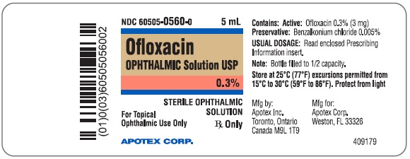 Rx Item:Ofloxacin 0.3% 5ML O/S by Apotex Corp USA Gen Ocuflox
