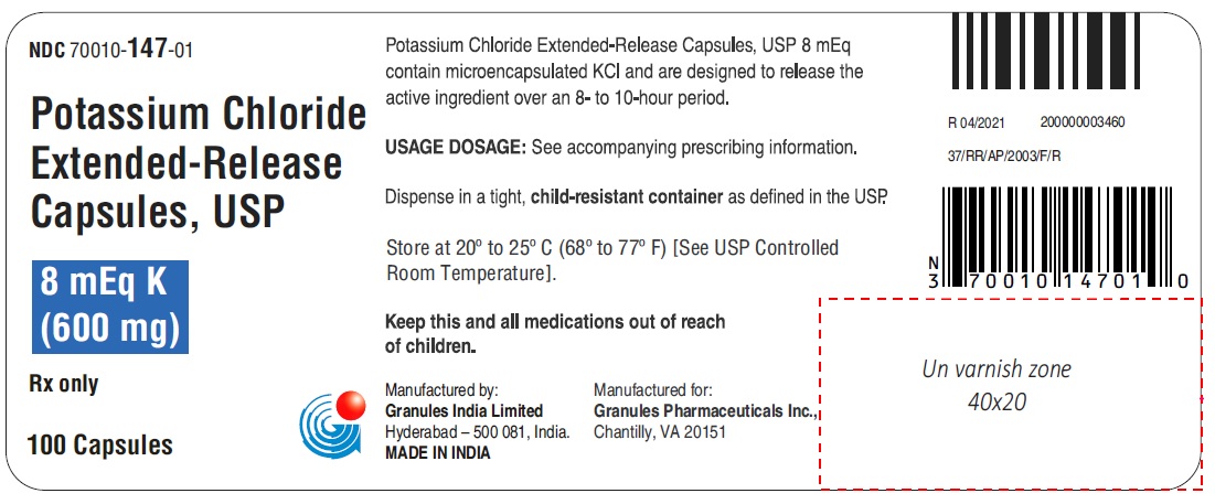 Rx Item:Potassium Chloride 8MEQ 100 CAP by Granules Pharma USA Gen Micro K