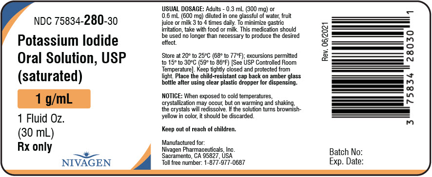 Rx Item:Potassium Iodide 1GM-ML 237ML SOL by Nivagen Pharma USA