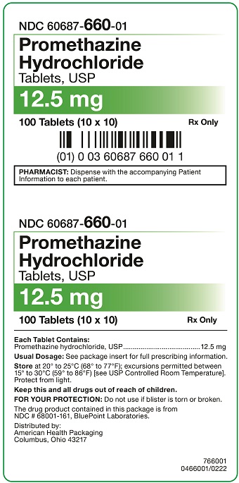 Rx Item:Promethazine 12.5MG 100 TAB UD Gen Phenergan by American Health Packa