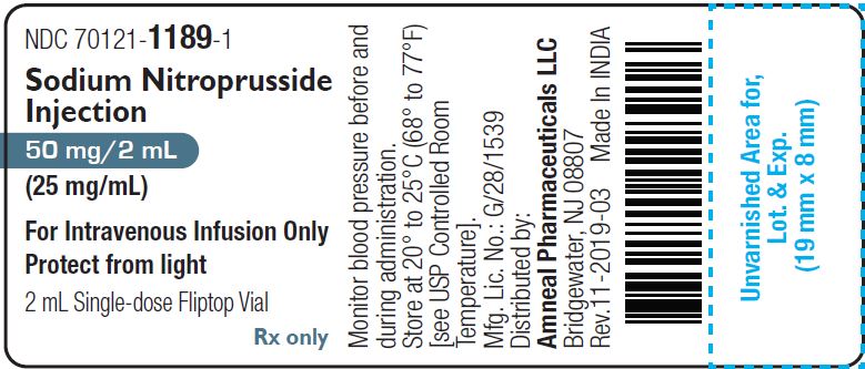 Rx Item:Sodium Nitroprusside 50MG 2ML FTV by Amneal Pharma USA