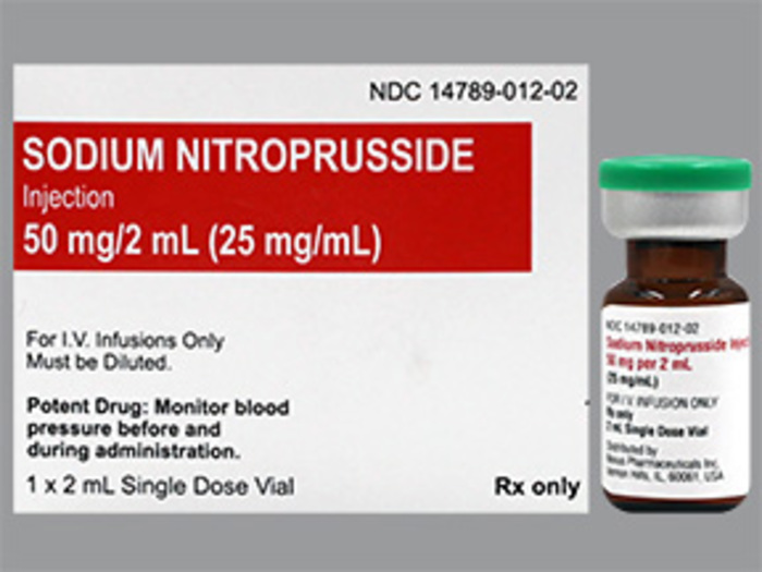Rx Item:Sodium Nitroprusside 50MG 2ML SDV by Nexus Pharma USA