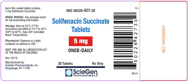 Rx Item:Solifenacin 5MG 30 TAB by Sciegen Pharma USA gen Vesicare