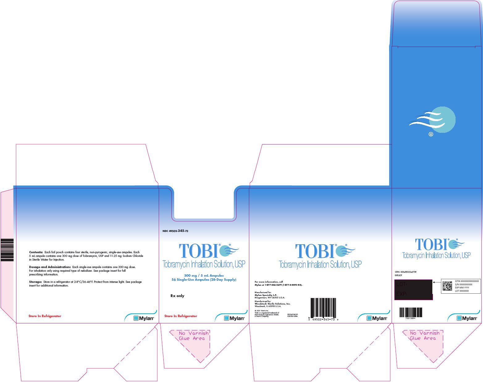 Rx Item:Tobi Inhaler tobramycin 300MG 56X5ML AMP by Mylan 300MG/ML