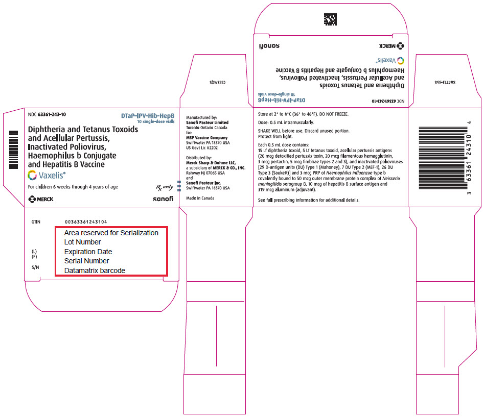 Rx Item:Vaxelis dip,pert(a)tet/hepB/pol/Hib/PF Vaccine 10X0.5ML SDV by Sanofi 